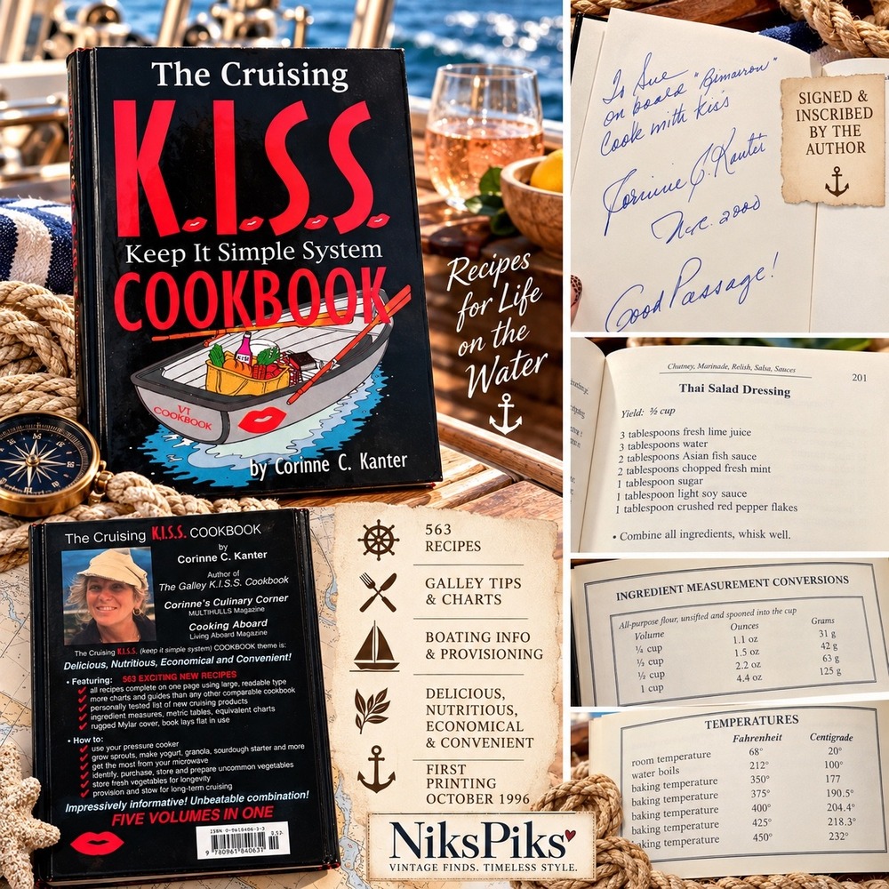 Signed 1996 Cruising K.I.S.S. Cookbook Corinne C. Kanter First Printing Boating